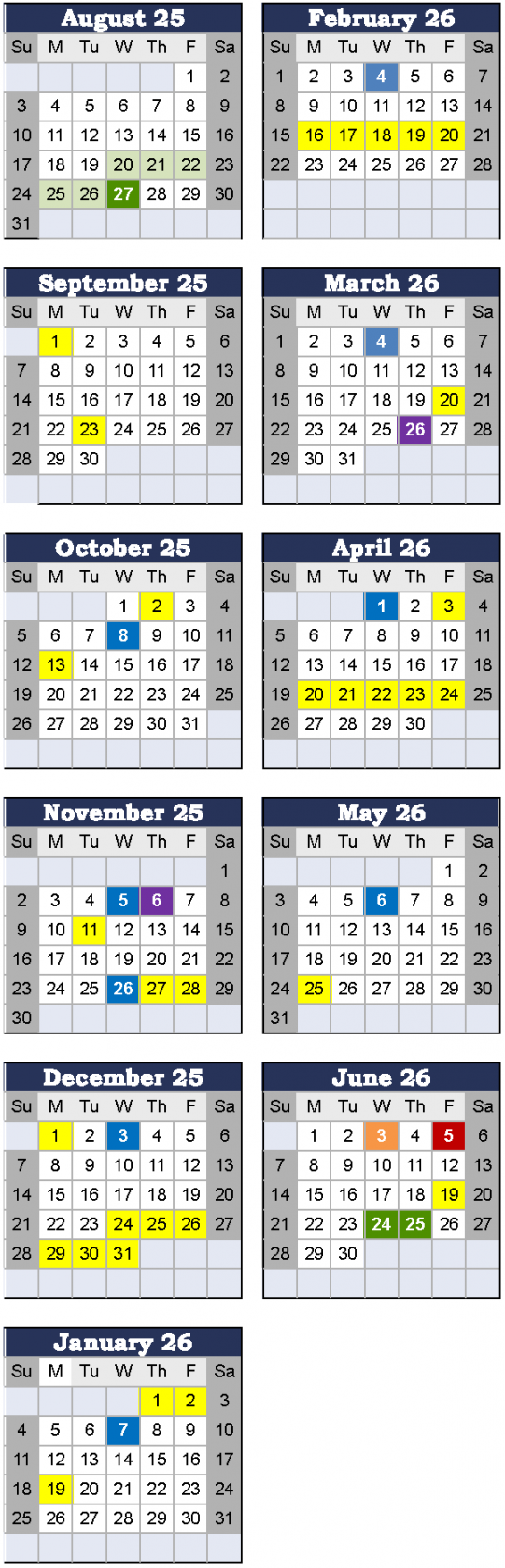 Academic Calendar -  Wellesley Public Schools