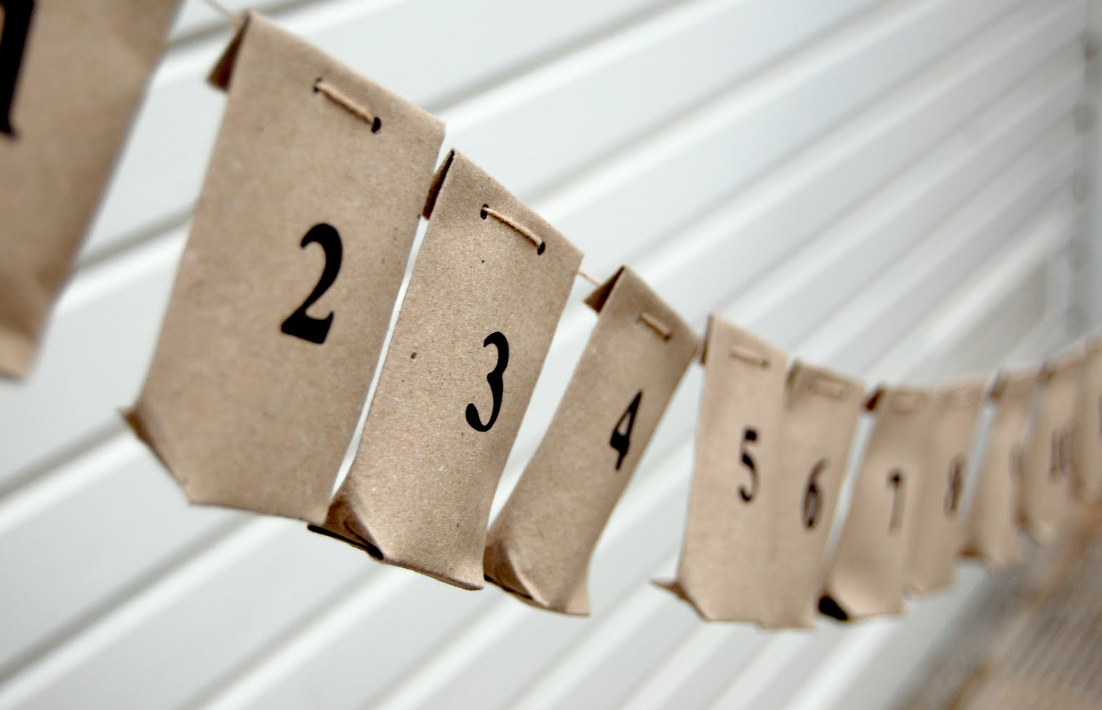 DIY paper bag Advent calendar in Scandinavian minimalist style