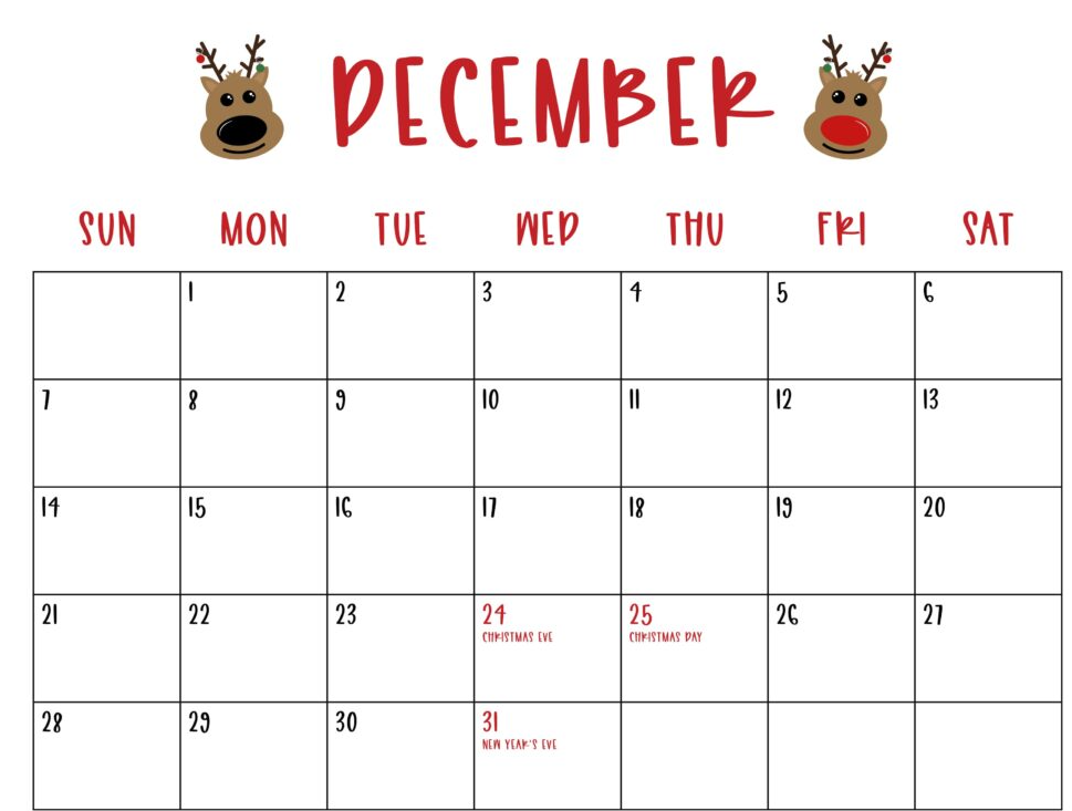 Free Advent Calendar 2025 activity planner for Christmas season