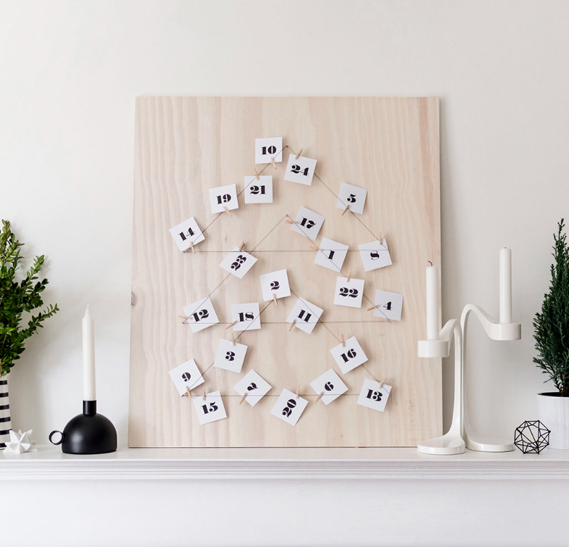 Minimalist Advent Calendar 2025 with Scandinavian home decor style