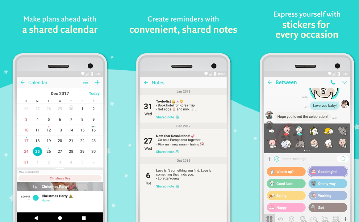 Cross continent shared calendar app for long distance wedding planning (Focuses on technology and geographical distance