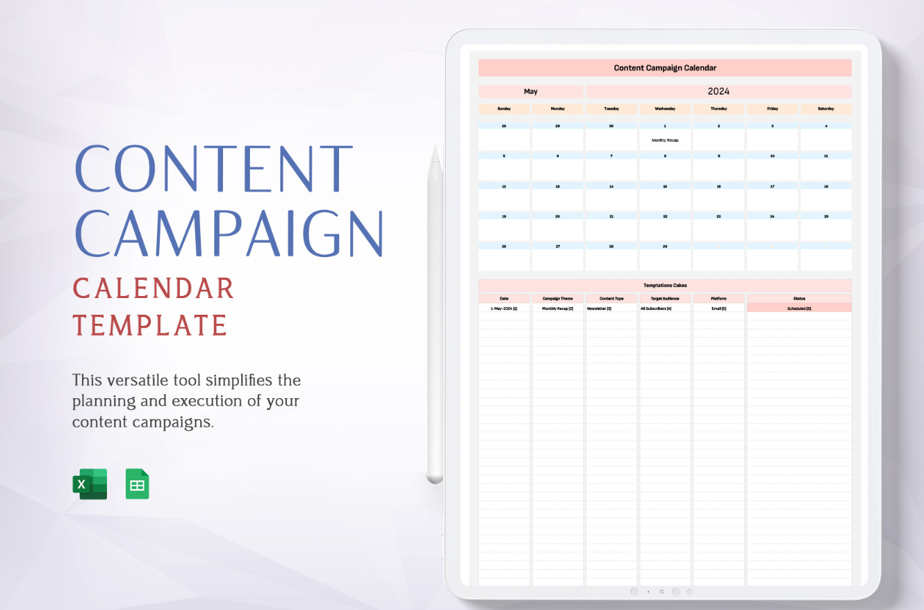 Quarterly Campaign Content Planning Calendar