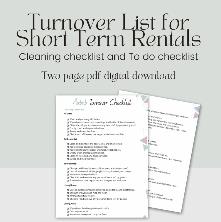 Turnover management for vacation rentals
