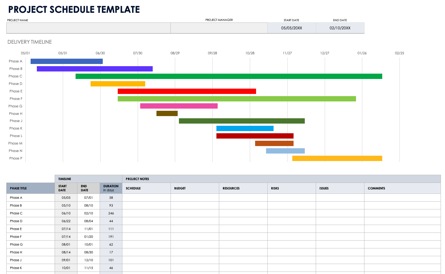 Client Project Calendar Template Visual Organization