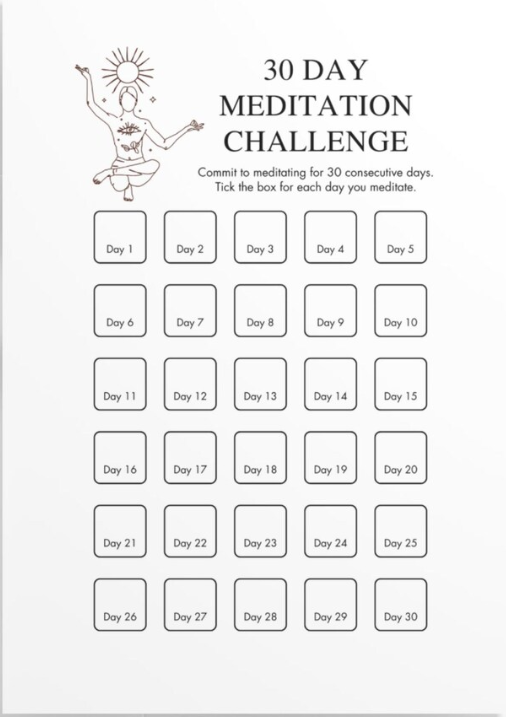 30 day meditation streak tracker