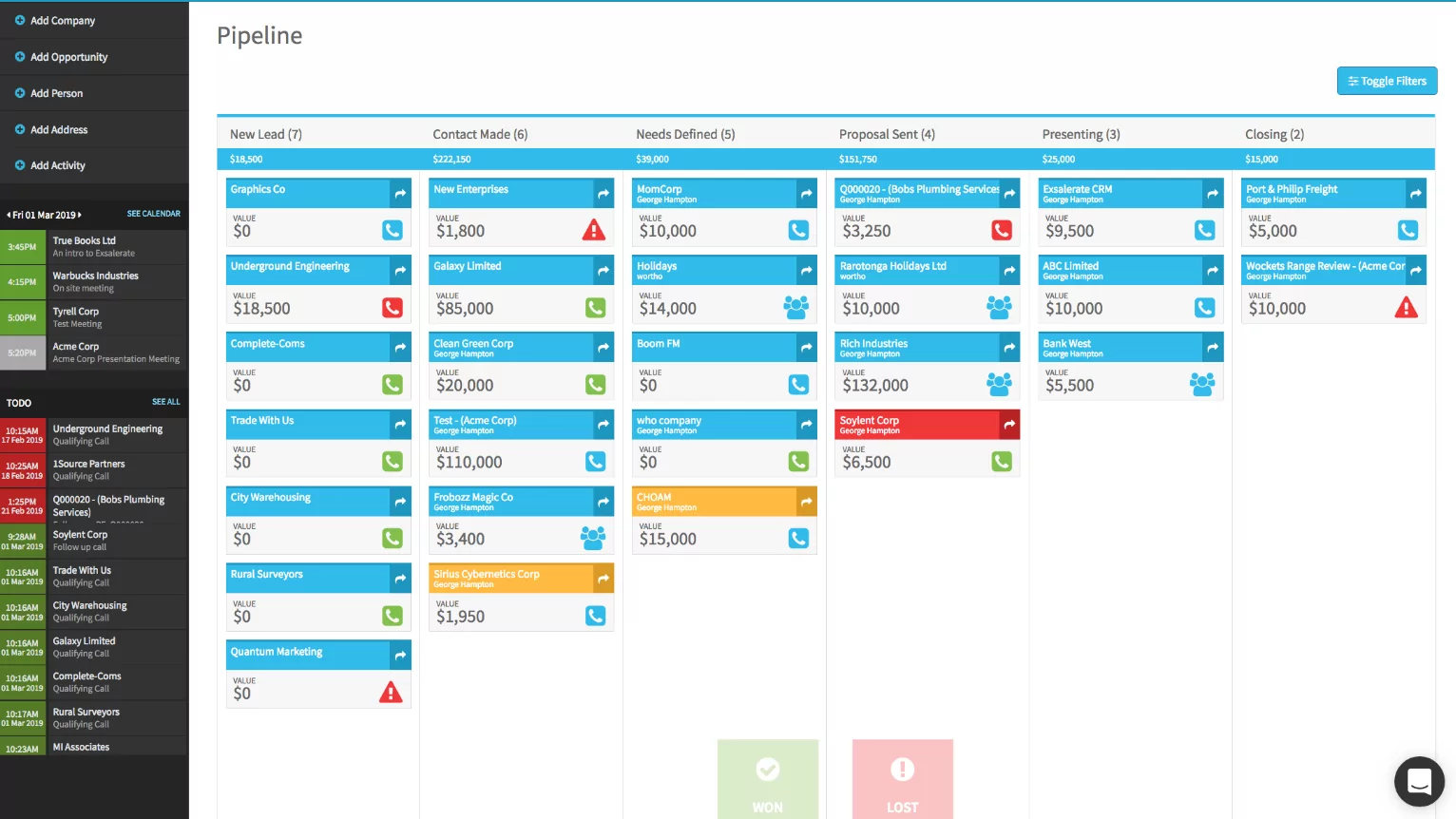 crm calendar sales pipeline calendar closing dates visualization