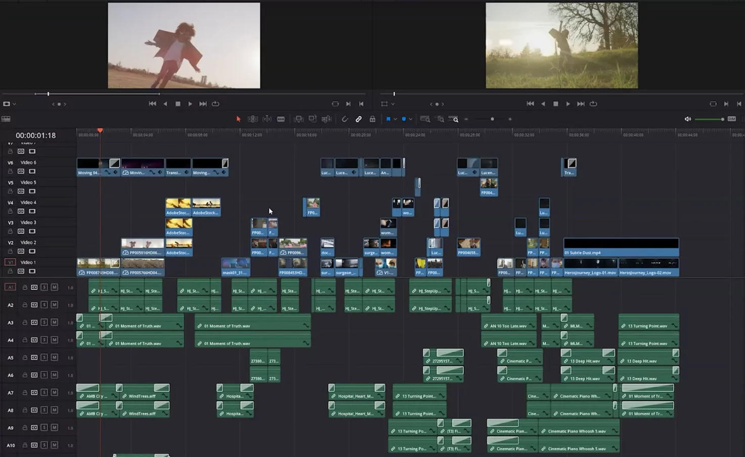 video editing timeline management